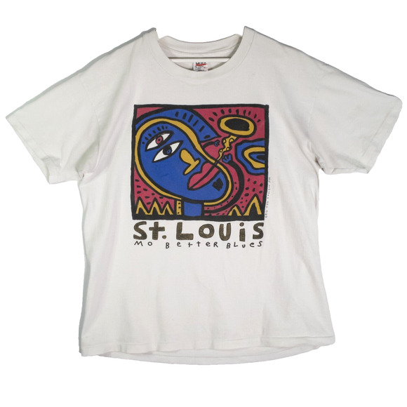 Vintage Spike Lee T Shirt Mo Better Blues Promo Big Hed Designs Single Stitch XL - Picture 1 of 14